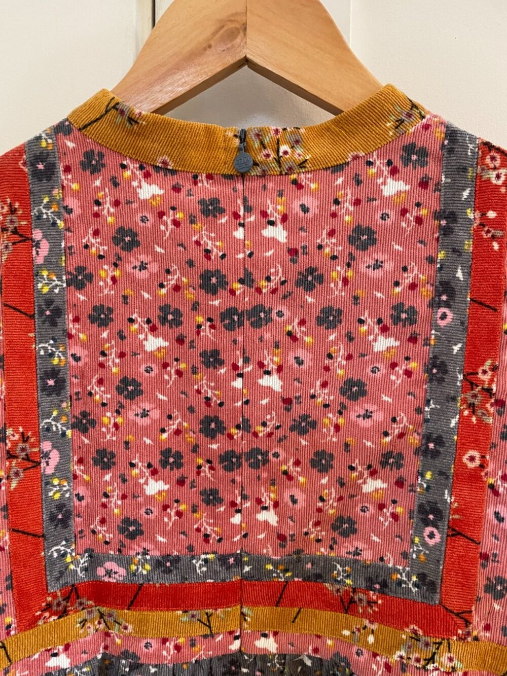 Celia B Floral Corduroy Dress Medium - Picture 6 of 6